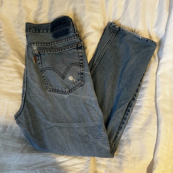 LEVI'S 31” Orange Tab Red Paisley Patchwork Jeans - Picture 11 of 11